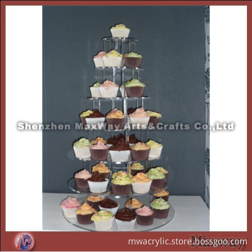 Clear Round Promotional Acrylic 7 Tiers Tower Wedding Party Cupcake Display Stand Rack